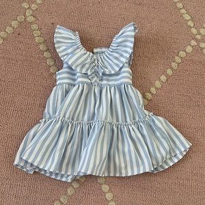 Blue and white striped dress for 12mo girl
